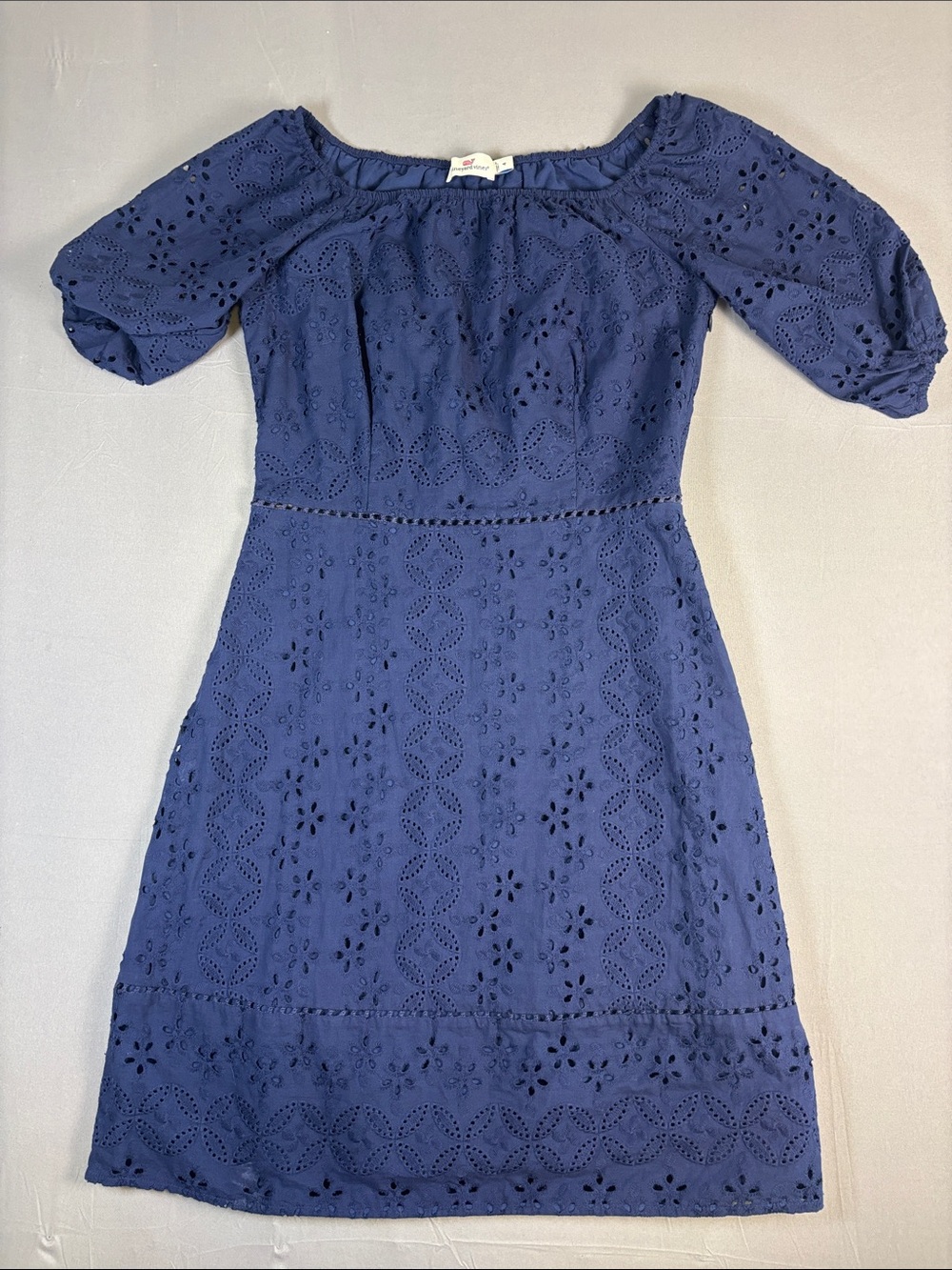 NWOT Women’s Vineyard Vines eyelet Dress Navy Blue Size 4